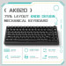 Клавиатура механическая AJAZZ AK820 Red Switch / Белая LED-подсветка / Раскладка 75% (Black) (19572)