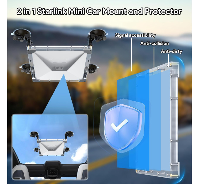 Крепление на присосках для Starlink Mini EP-SK0126 Автомобильный держатель вакуумный (19868)