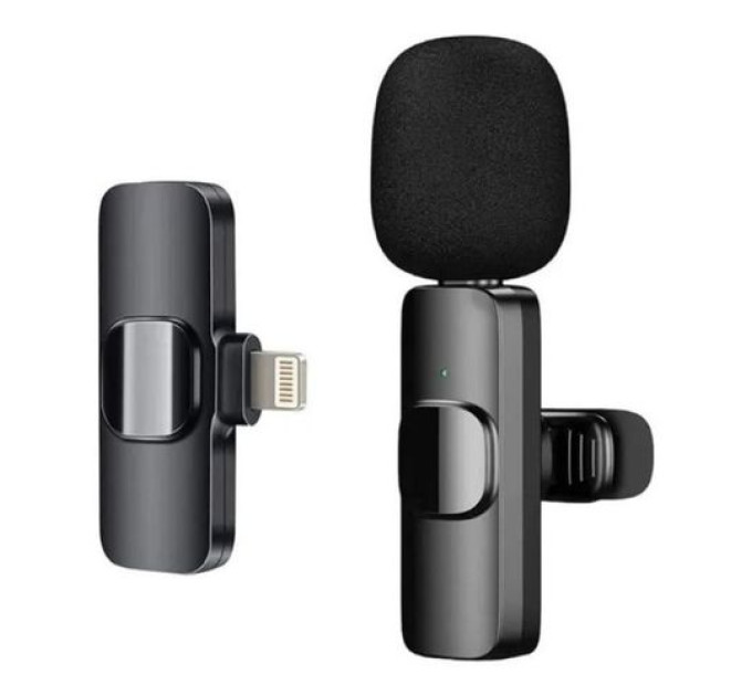 Микрофон беспроводной петличный K8 IP Lightning (Black) (17612)