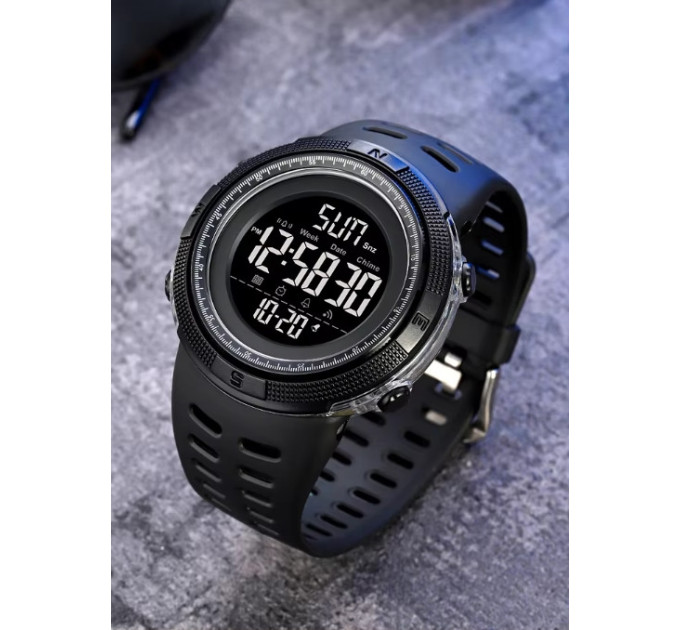 Мужские наручные часы Skmei 2070 Original спортивные тактические (Black White, 2070BKWT) (19152)