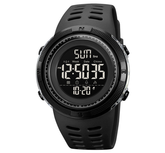 Мужские наручные часы Skmei 2070 Original спортивные тактические (Black White, 2070BKWT) (19152)