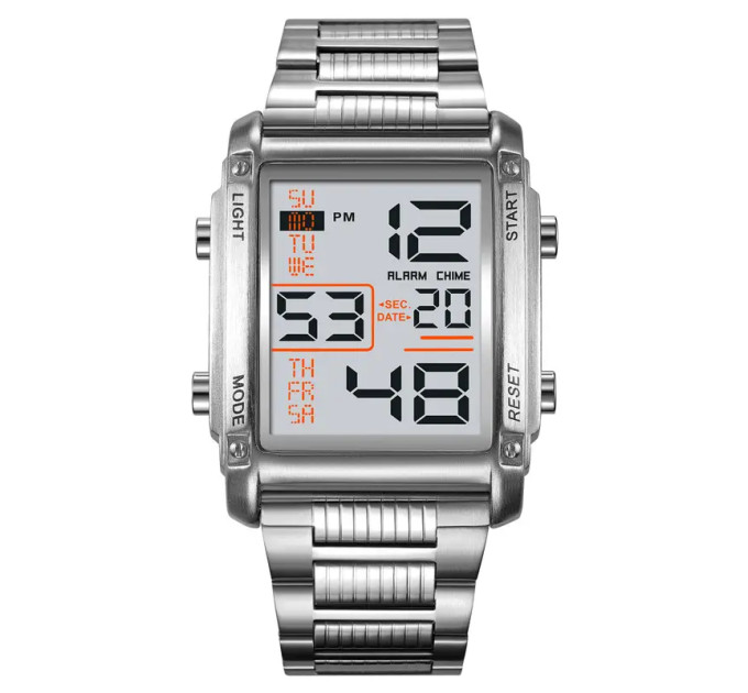 Мужские наручные часы Skmei 2206 Original классические спортивные на браслете (Silver White, 2206SIWT) (19156)