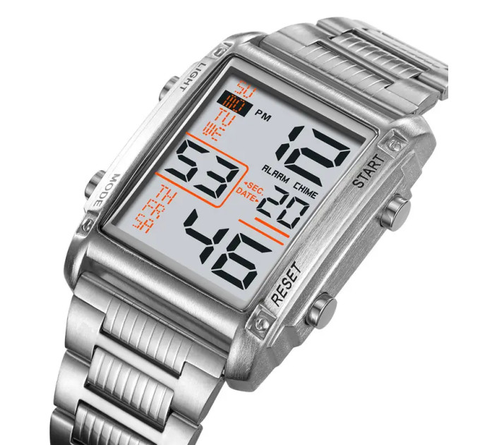 Мужские наручные часы Skmei 2206 Original классические спортивные на браслете (Silver White, 2206SIWT) (19156)