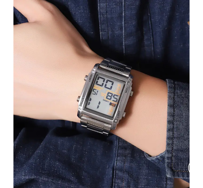 Мужские наручные часы Skmei 2206 Original классические спортивные на браслете (Silver White, 2206SIWT) (19156)