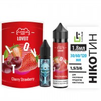 Набор для самозамеса на органическом никотине Flavorlab Love it 60 мл, 0-6 мг Cherry Strawberry (Вишня Клубника)