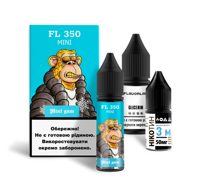 Набор для самозамеса на солевом никотине Flavorlab FL350 Mini 15 мл (Мятная жвачка, 0-50 мг) (16489)
