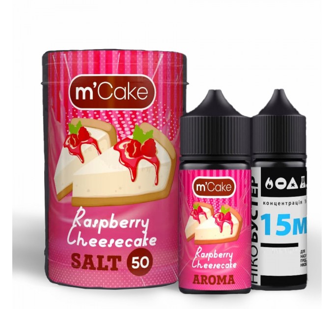 Набор для самозамеса солевой Flavorlab M-Cake 30 мл, 0-50 мг Raspberry Cheesecake (Малиновый чизкейк) (15430)