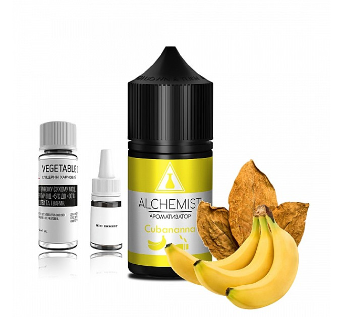 Набор компонентов для самозамеса солевой ALCHEMIST 30 мл (Cubana Banana Табак Банан, 0-50 мг) (18087)