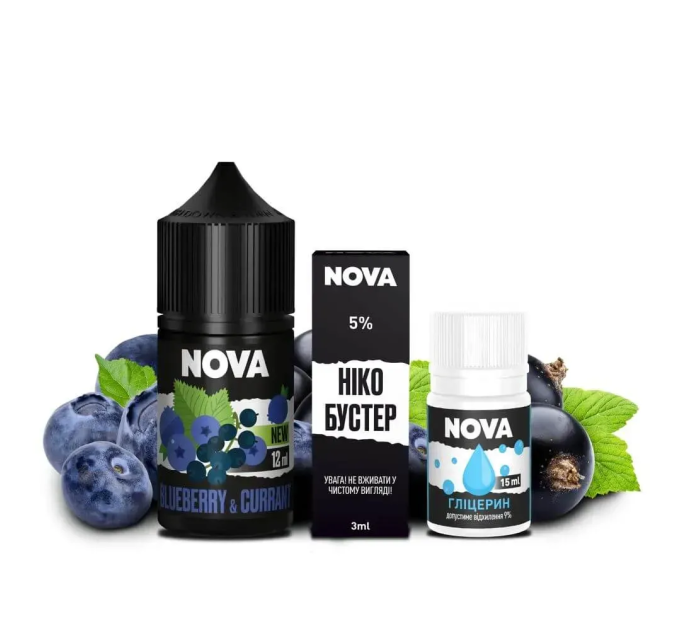 Набор компонентов для самозамеса солевой Nova 30 мл (BLUEBERRY CURRANT Черника Смородина, 0-50 мг) (18074)