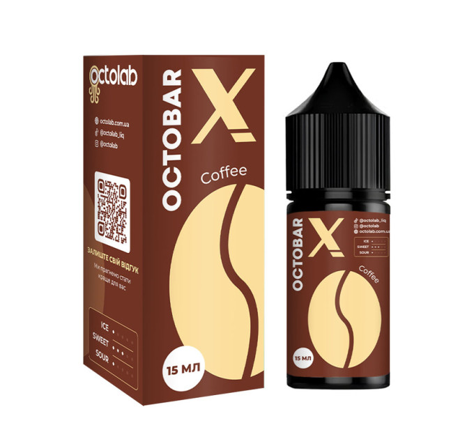 Набор компонентов для самозамеса солевой жидкости Octobar X 30 мл (Coffee Кофе, 0-65 мг) (17895)