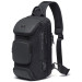 Однолямочный рюкзак через плечо Bange BG-7086 9л Сумка-слинг с USB-разъемом (Black) (19380)