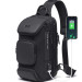 Однолямочный рюкзак через плечо Bange BG-7086 9л Сумка-слинг с USB-разъемом (Black) (19380)