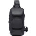 Однолямочный рюкзак через плечо Bange BG-7086 9л Сумка-слинг с USB-разъемом (Black) (19380)