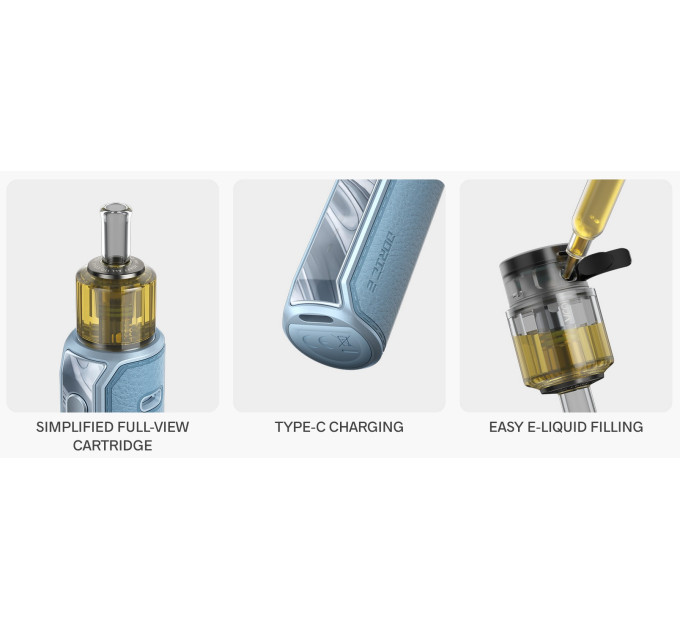 Под-система VOOPOO Doric E Pod 1500mAh 3ml Оригінальний комплект (Циан) (15828)