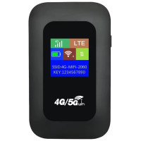 Портативный Wi-Fi модем Mobile Router PH312-E LCD 2.4ГГц, 4G LTE роутер (Black)