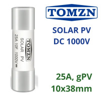Предохранитель DC TOMZN TOPV-32 1000V 25A 10×38 мм для солнечных панелей gPV