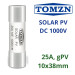 Предохранитель DC TOMZN TOPV-32 1000V 25A 10×38 мм для солнечных панелей gPV (19619)