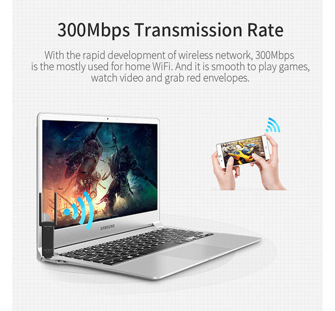 Ретранслятор Wi-Fi PIX-LINK LV-UE02 репитер, усилитель сигнала (Black) (17609)