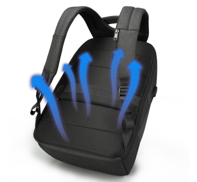 Рюкзак городской Tigernu T-B3595 19л с USB для ноутбука 15.6'' (Black Grey) (17053)