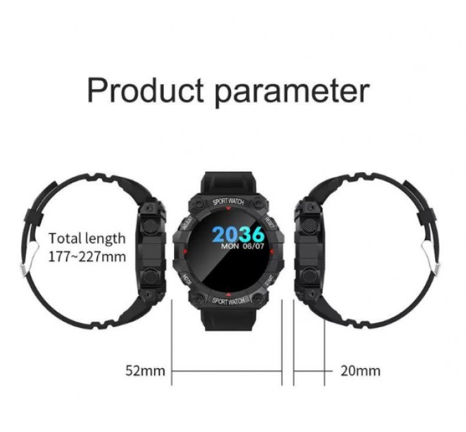 Сенсорные умные смарт-часы FD68S (Black) (16103)