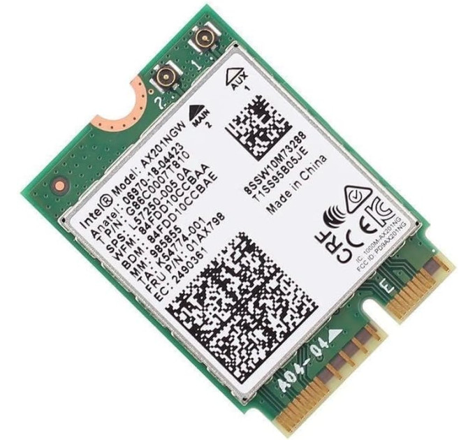 Сетевая карта Intel WIFI 6 AX201NGW NGFF CNVIo2 Двухдиапазонный адаптер, Bluetooth модуль для Ноутбука (19529)