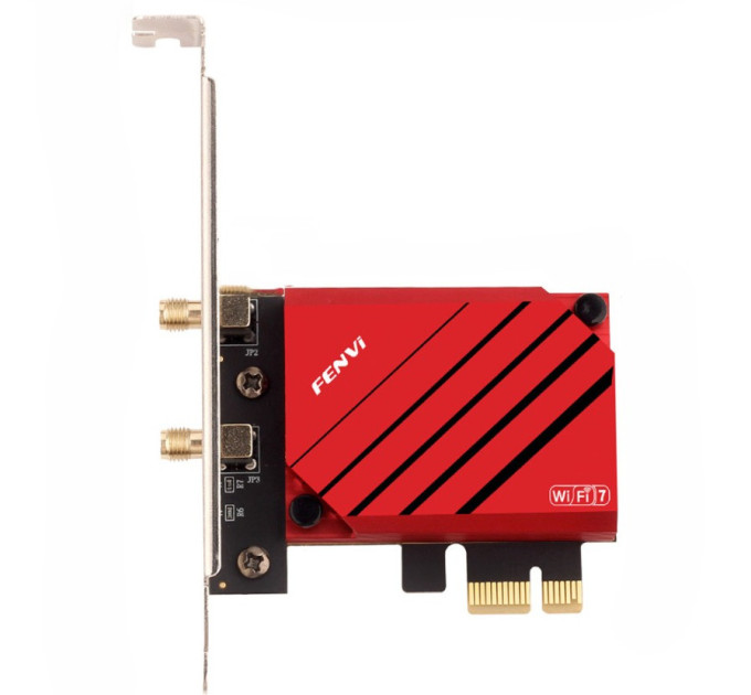 Сетевая карта PCI-E Fenvi FV-BE8800 Wi-Fi 7 трехдиапазонный адаптер модуль Bluetooth 5.4 (Black Red) (19127)