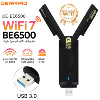 Сетевой адаптер Wi-Fi 7 USB Fenvi FU-BE6500 трехдиапазонный беспроводной MU-MIMO (Black)