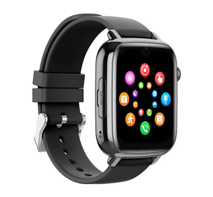 Смарт-часы детские Wonlex KT34  камерой WI-FI GPS SIM-карта Original силиконовый ремешок (Black) (17777)