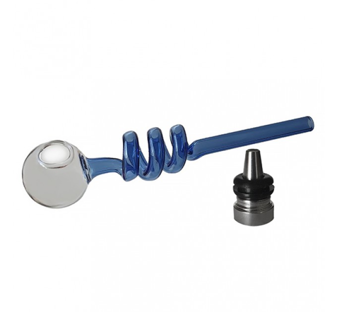 Трубка курительная стеклянная с охлаждением D&K Спираль DK-8569A (Blue) (15672)