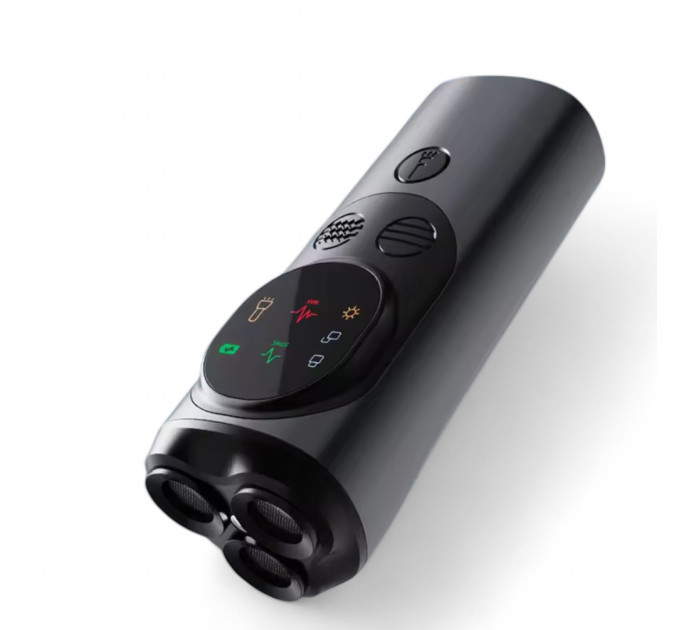 Ультразвуковой отпугиватель собак с аккумулятором, фонариком Р10 3 излучателями и дальностью до 15 м (Grey) (18566)