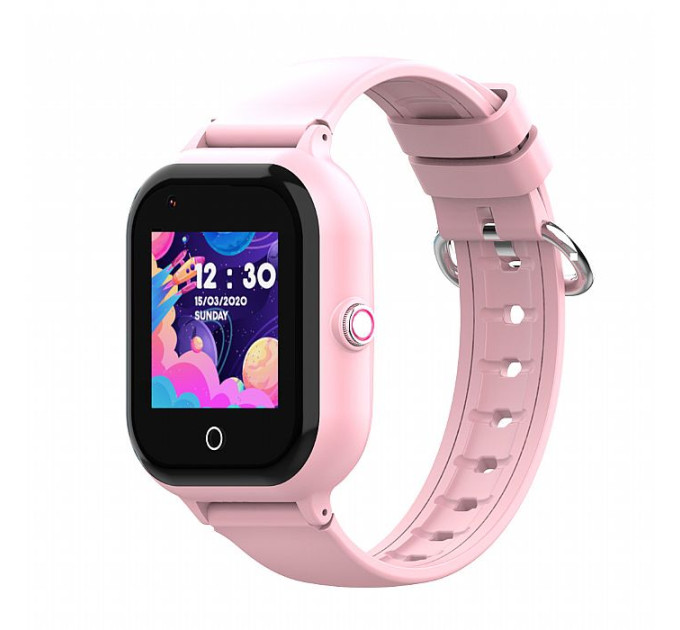 Умные детские смарт часы-телефон Wonlex KT24 Original 4G камера прослушка геозона WI-FI GPS SIM (Pink) (17008)