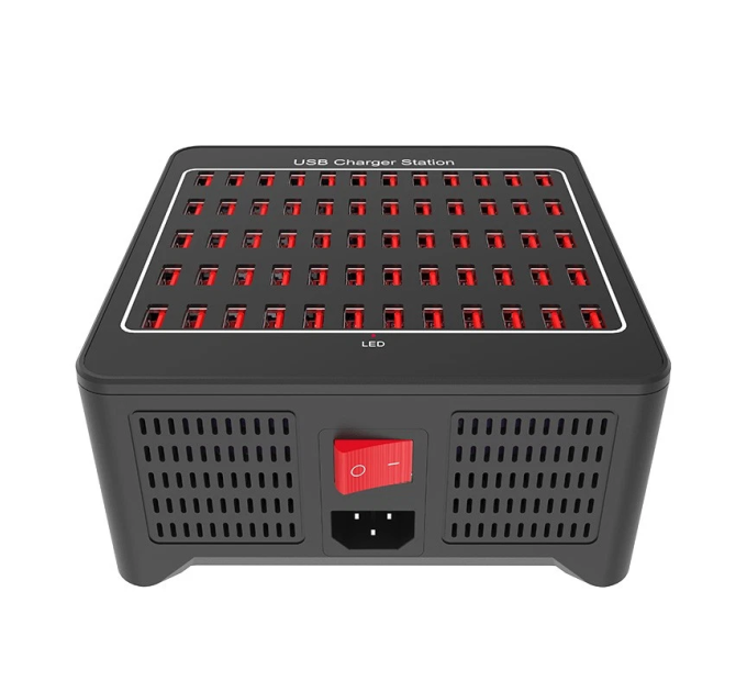 Зарядная станция многопортовая ILEPO на 60 USB портов 300 Вт / сетевое мультизарядное устройство (19016)