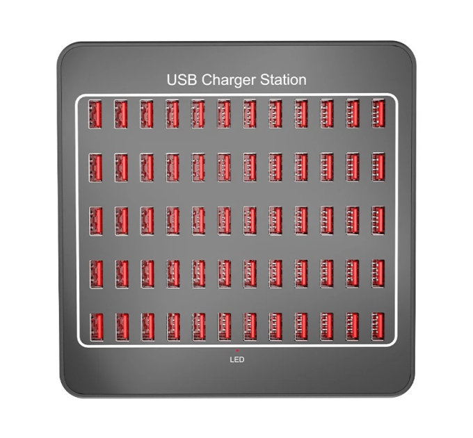 Зарядная станция многопортовая ILEPO на 60 USB портов 300 Вт / сетевое мультизарядное устройство (19016)