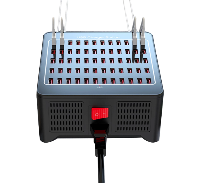 Зарядная станция многопортовая ILEPO на 60 USB портов 300 Вт / сетевое мультизарядное устройство (19016)