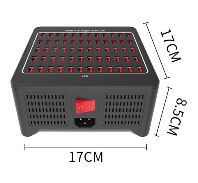 Зарядная станция многопортовая ILEPO на 60 USB портов 300 Вт / сетевое мультизарядное устройство (19016)