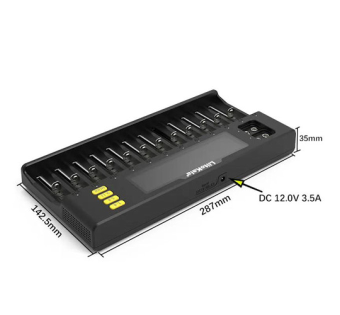 Зарядное устройство LiitoKala Lii-S12 для аккумуляторов АА, ААА, 18650, 21700, 26650 Li-ion, Ni-MH, Ni-Cd, LiFePO4, Крона 9В (19421)