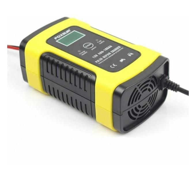 Зарядное устройство автомобильное Foxsur FBC1205D 12V/5А Автоматическое импульсное с функцией восстановления (Yellow) (19429)
