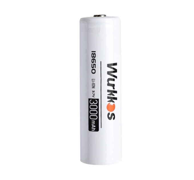 Аккумулятор 18650 Wurkkos 3000 mAh литий-ионный Li-Ion для мощных фонариков 3,6V Выпуклый плюс (19298)