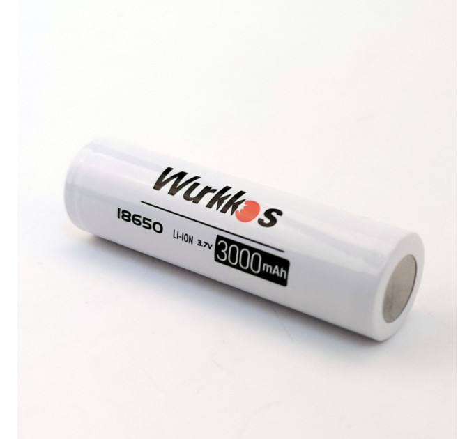 Аккумулятор 18650 Wurkkos 3000 mAh литий-ионный Li-Ion для мощных фонариков 3,6V Выпуклый плюс (19298)
