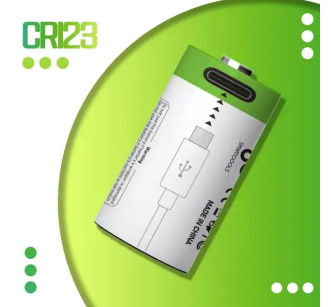 Аккумулятор CR123A / 16340 Smartoools 700 mAh 3.7V с встроенной зарядкой Type-C (19564)