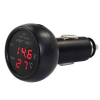 Автомобильные часы VST 706 от прикуривателя (Black/Red)