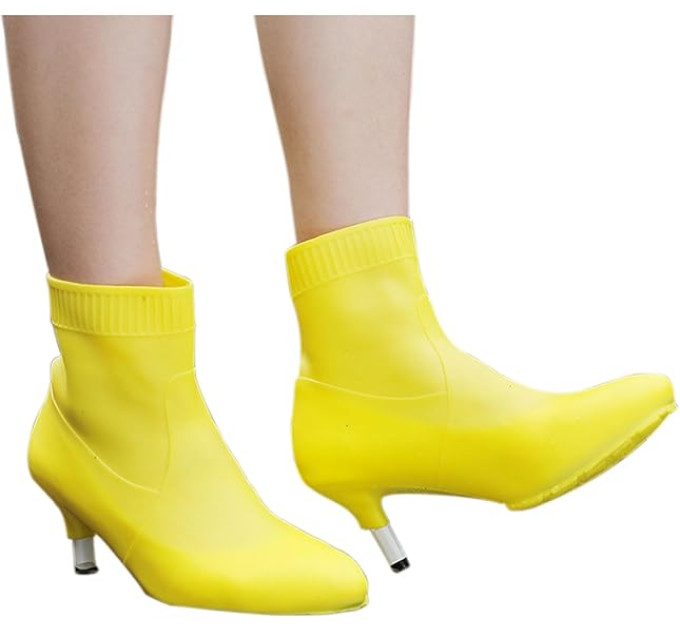 Бахилы на обувь резиновые под каблук 907 (Yellow) (17559)