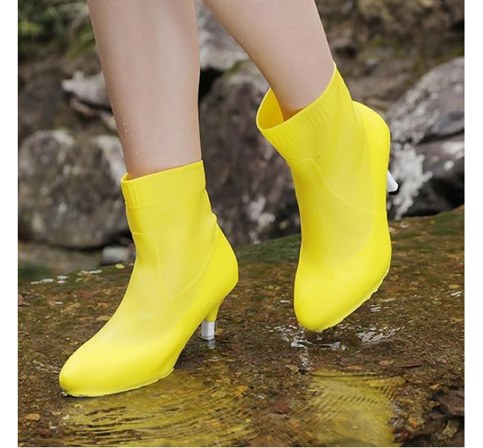 Бахилы на обувь резиновые под каблук 907 (Yellow) (17559)