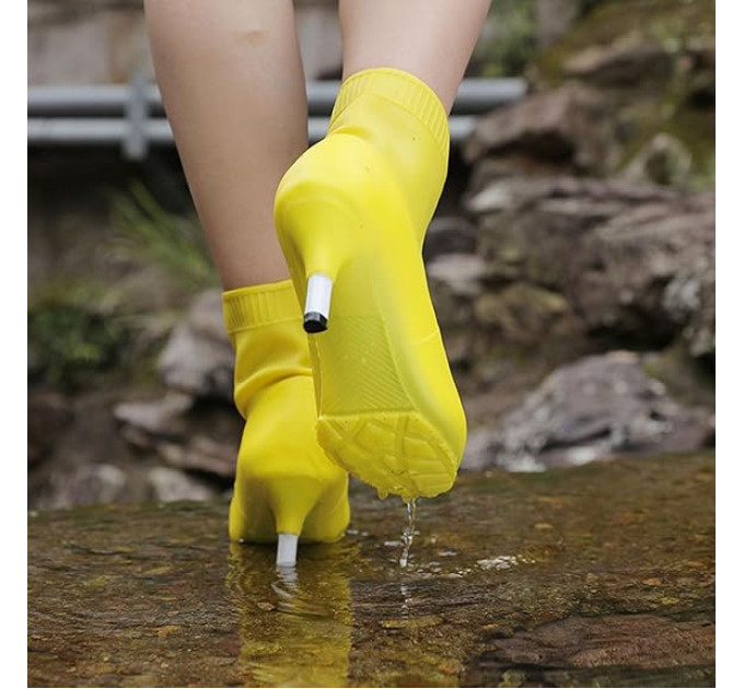 Бахилы на обувь резиновые под каблук 907 (Yellow) (17559)