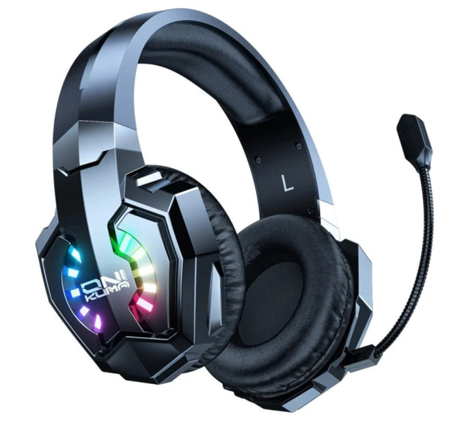 Беспроводные игровые наушники Onikuma B15 RGB Bluetooth гарнитура с микрофоном и RGB (Black) (19659)