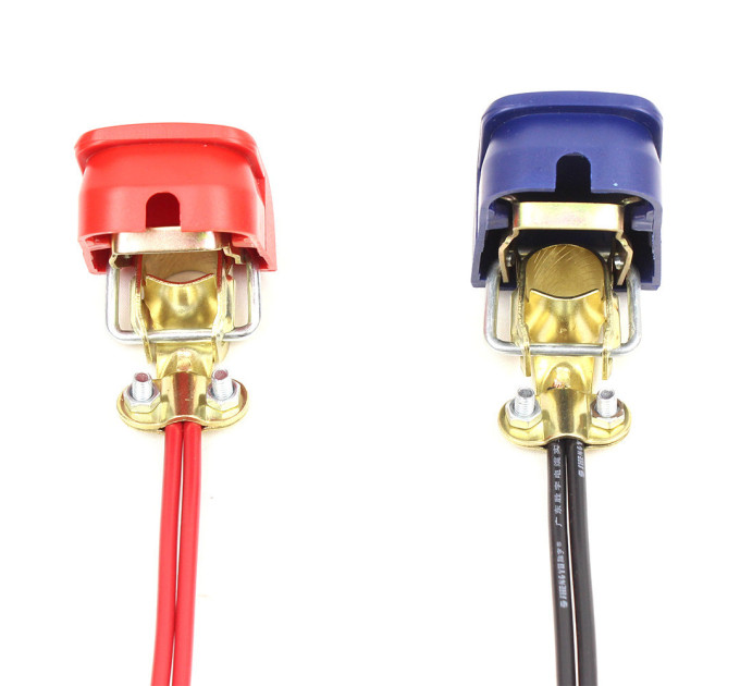 Быстросъемные аккумуляторные клеммы Foxsur 002 зажимы для автомобильного АКБ, 12 В / 24 В (Black Blue) (19447)