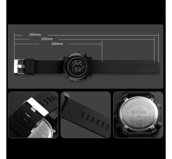 Часы наручные Skmei 1434 (Black Black ABS ring, 1434BKBK) (18476)