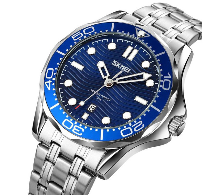 Часы наручные Skmei 9276 (Silver Blue steel strap, 9276SSIBU) (18380)