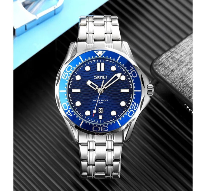 Часы наручные Skmei 9276 (Silver Blue steel strap, 9276SSIBU) (18380)