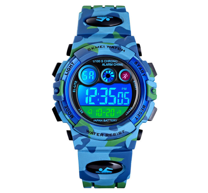 Часы наручные детские Skmei 1547 Original (Camouflage Light Blue, 1547CMLTBU) (17147)